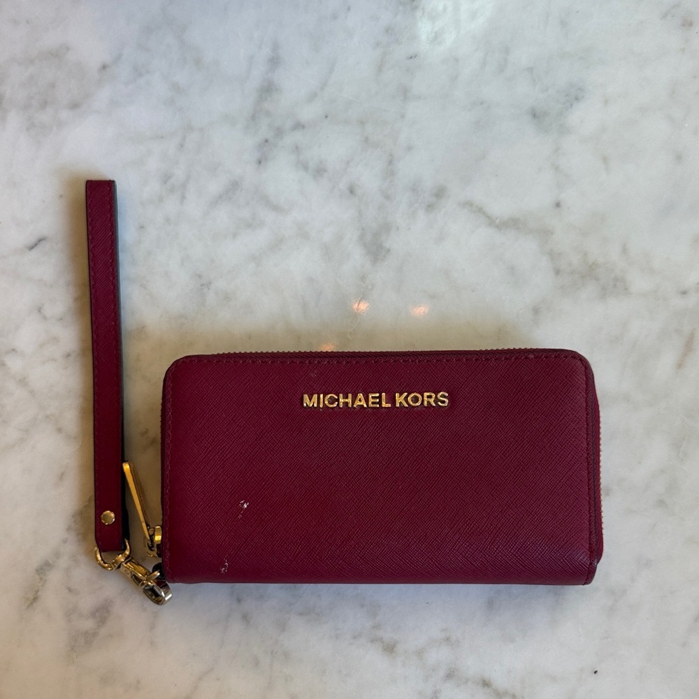 Michael Kors Burgundy Key & Card Holder